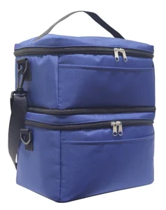 2-in-1 Split Insulated Cooler Bag Set - 300D Fabric Dual-Layer Ice Bag with Removable Shoulder Strap & Front Pockets