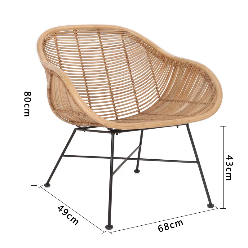 Rattan Woven Nordic Leisure Seat Backrest Hollow Modern Minimalist