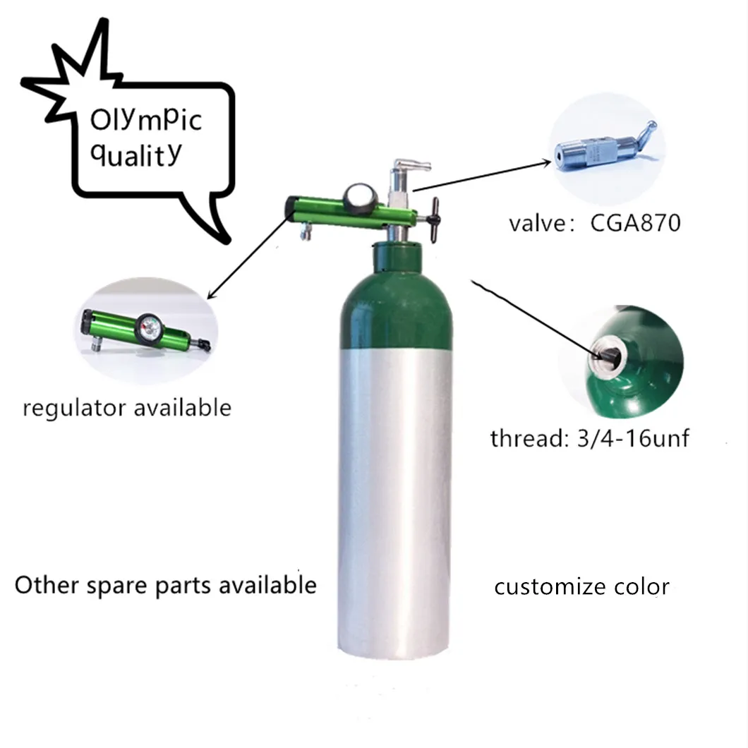 Oem Hot Sale Promotion High Pressure Aluminum Seamless Oxygen Tanks In