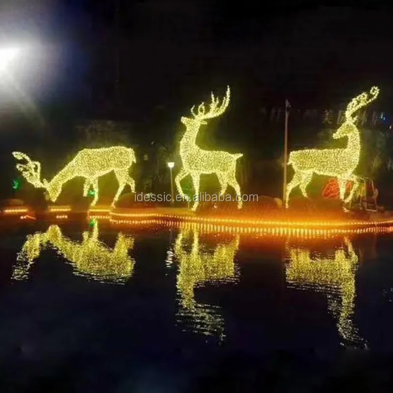 Outdoor Large Animal Illuminated Light Sculpture Used Commercial