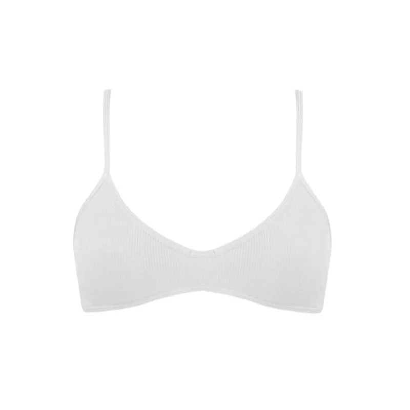 Buy Wholesale China Women Simple Convertible Unpadded Wirefree Small Chest  Ultra Soft Rib Cotton Triangle Bralette & Bra at USD 1.5