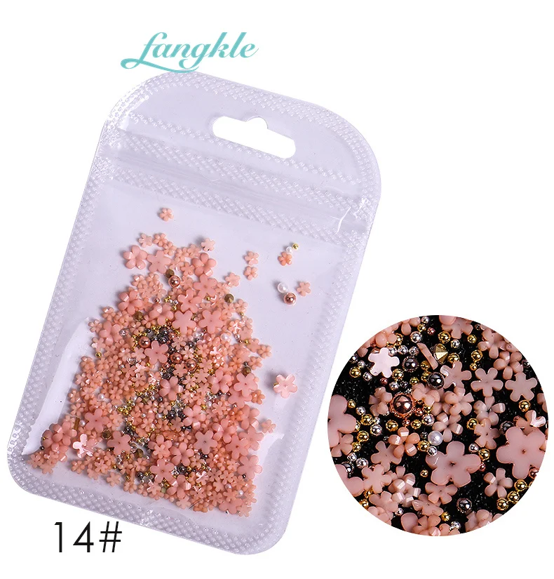 Wholesale 3d Bag Package Plastic Nail Art Flower Resin Nail Flower
