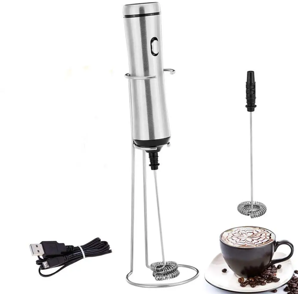 Electric Handheld Portable coffee Milk Frother battery operated USB  Rechargeable blender egg beater