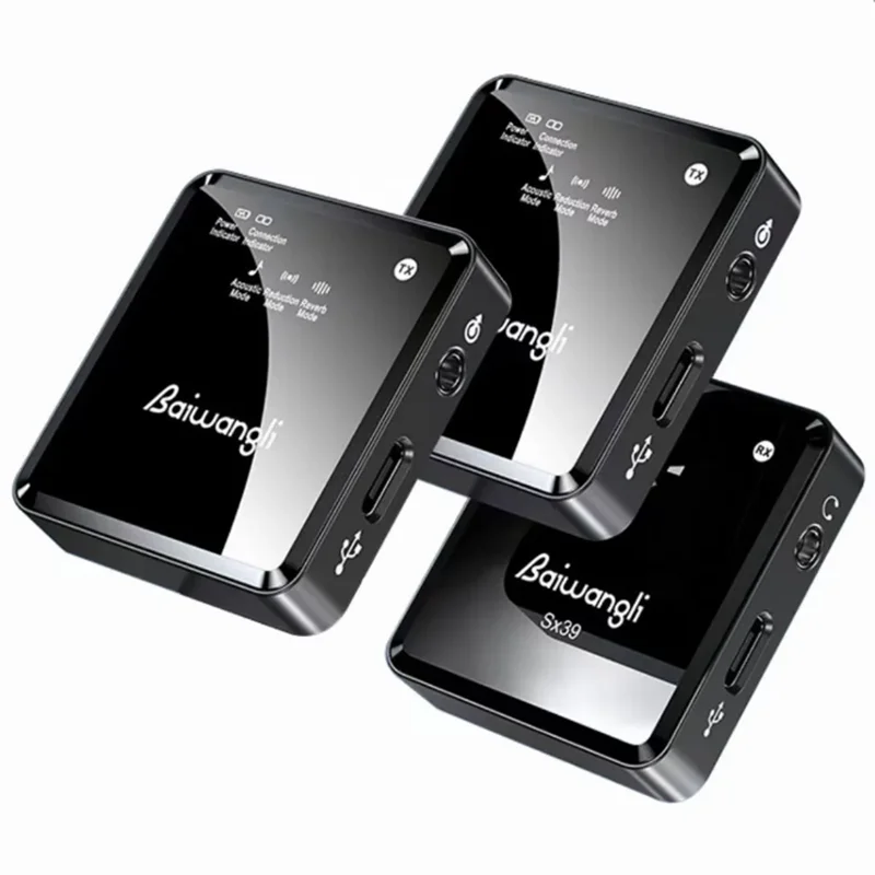 micchan SX39 Lavalier Wireless Microphone 2.4G ANC Clip-On Mic for Android