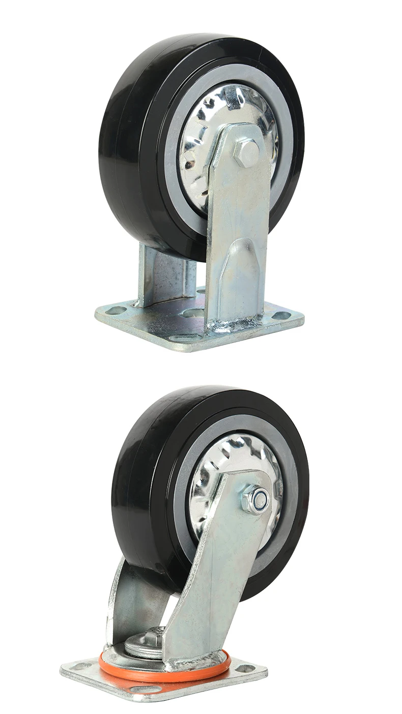 Creative Industrial Sales 3.5" X 1.25" Swivel Caster - Black Polyurethane Wheel With Brake, 300lb Capacity