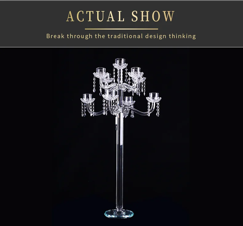 Crystal Candlestick 9 Arms Wedding Centerpiece Crystal Candelabra details