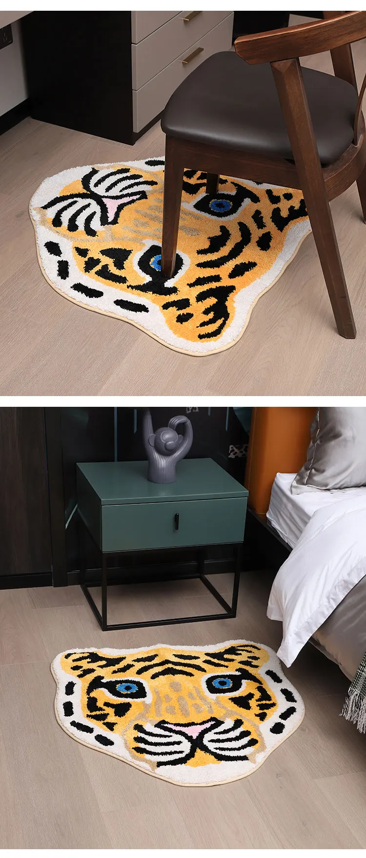 Tiger Shape Rug Tiger Shaped Rug - Cute Faux Tiger Rug for Home & Hotel