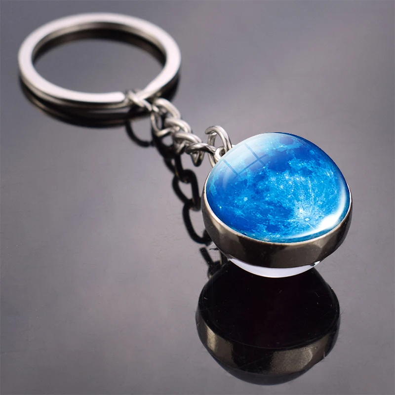 Helix Nebula Planet Keychain the Andromeda Galaxy Art Picture Glass Ball  Pendent Keychain Star Keyring Astronomy Gift