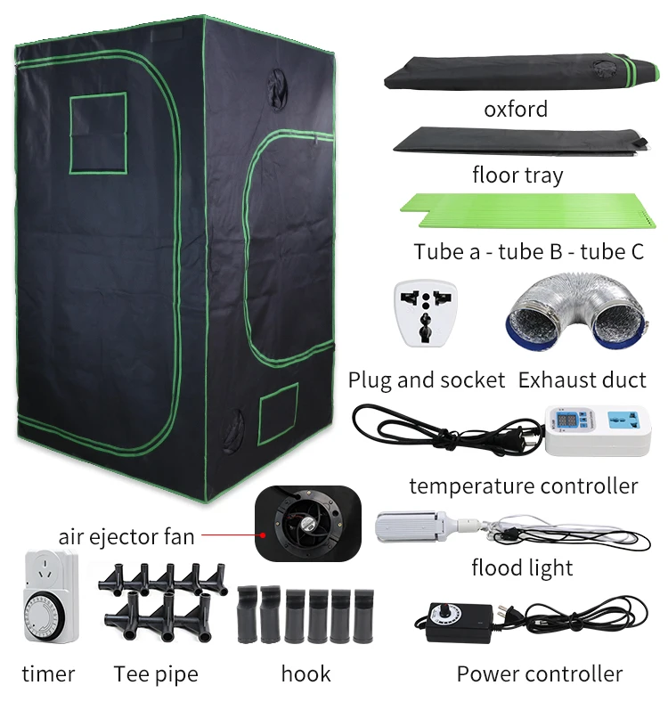 120x120x200 Greenhouse Indoor Grow Tent Highly Reflective Fabric 600d Mylar 3x3 Aluminum Growing for Plant
