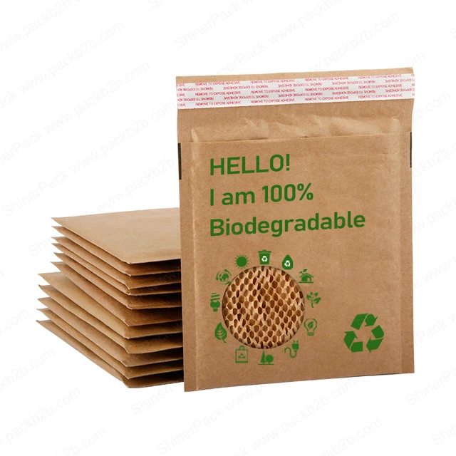 Hot Sell Cushioning Package Promotional Recycled Honeycomb Paper Mailer bag with Three layers