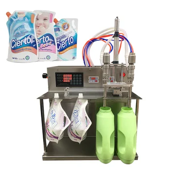2 Nozzle bag detergent soap liquid filling machine Beverage juice drinking water liquid suction nozzle vertical bag filling