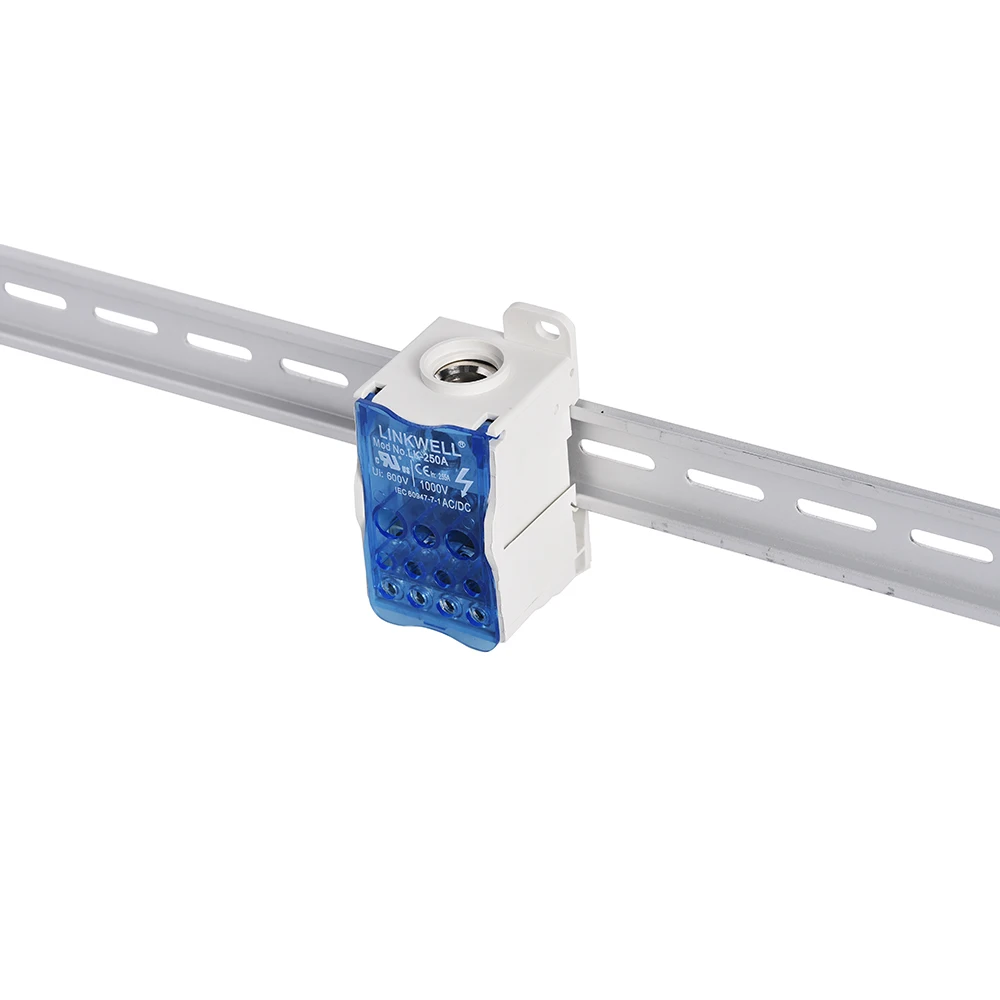 LK 250A Electric Rail Mounted Screw Compact 4-way Pcb Fuse Pluggable Distribution Terminal Blocks
