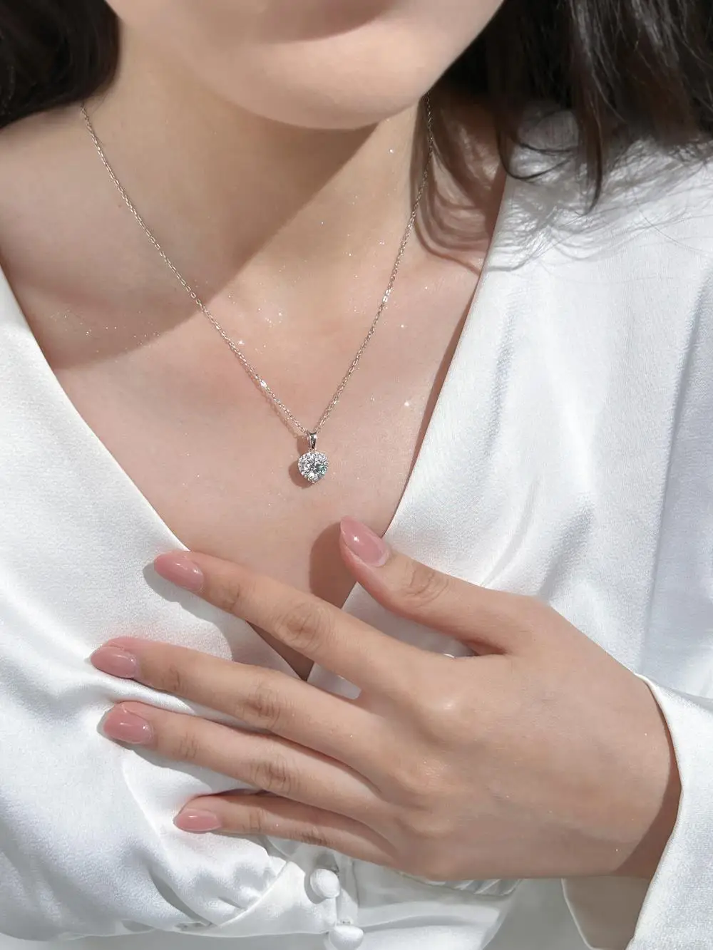 KAKODIY Heart Shape Pendant 925 Sterling Silver Women's Necklace Engagement Wedding Necklace Jewelry detail 7