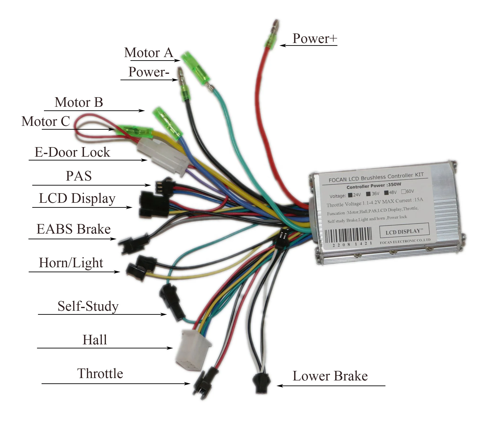 24V/36V/48V 250W 350WE-BikeDCブラシレスモーターコントローラーLCDディスプレイパネルサムスロットル電動自転車スクーターキットS886|  Alibaba.com