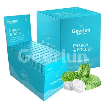 Wholesale Private Label Sugar Free L-Theanine Natural Caffeine Chewing Gum Promote Energy & Focus Gum Nootropics Mints