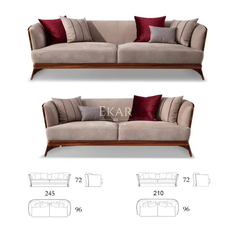 Split Back Design Curved Panel Craftsmanship Sofa - Unique Comfort and Style factory