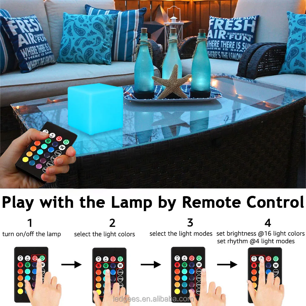 59 inch led glowing cube square stool ip65 outdoor waterproof cube light led remote controlled cube-10