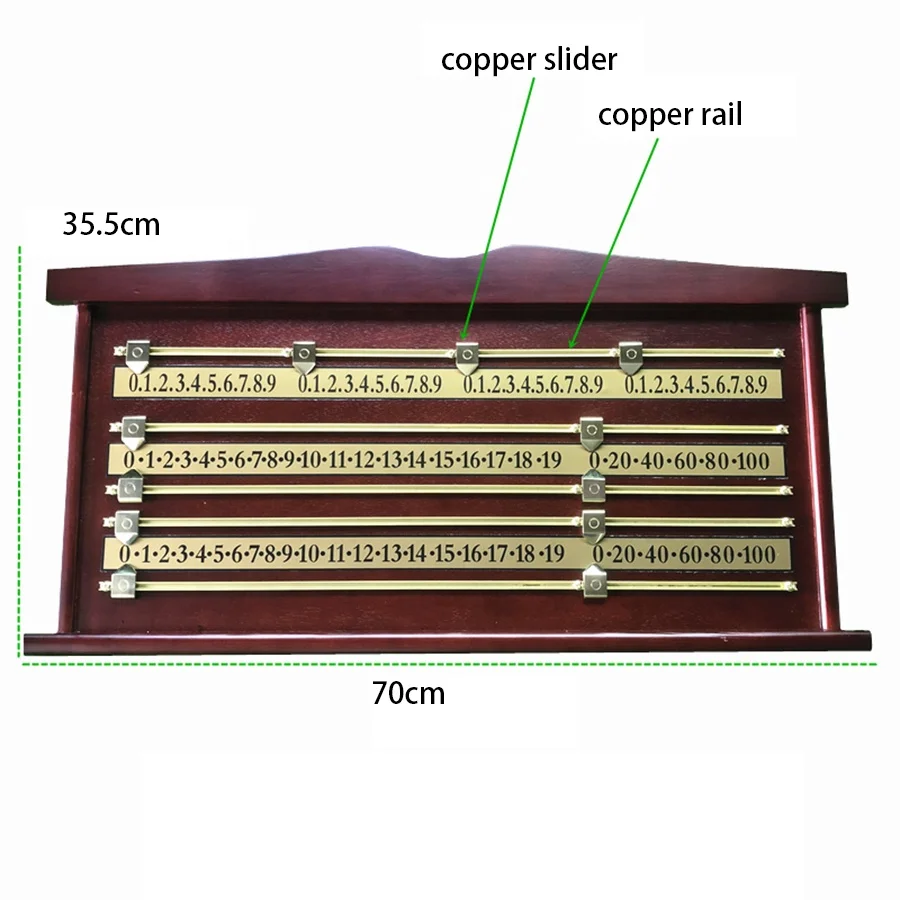 Billiard Manual Counter Deluxe Wooden Snooker Scoreboard With Copper Slider