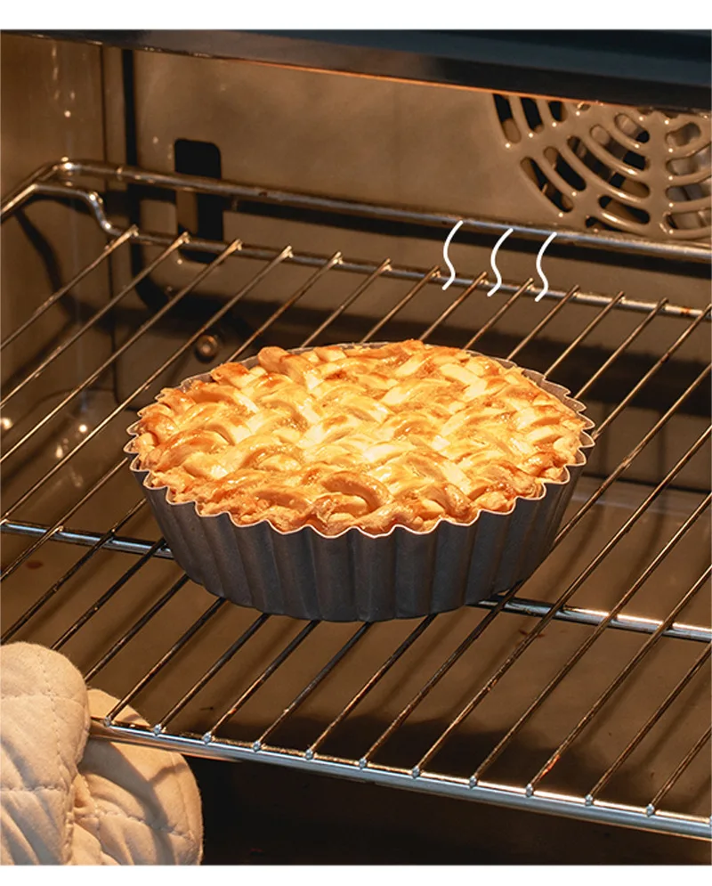 Round  Rectangular Heart-shaped Non-sticks Carbon Steel Removable Loose Bottom Quiche Tart Pan for Baking Tarts Quiches Dessert