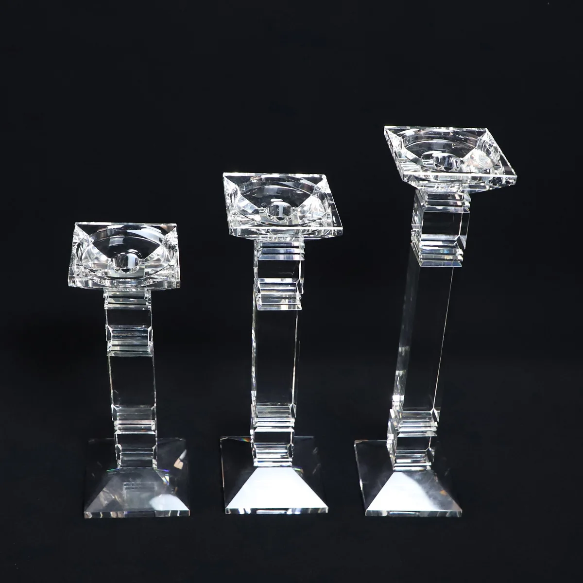 new design high quality glass crystal for candles holder led decorations