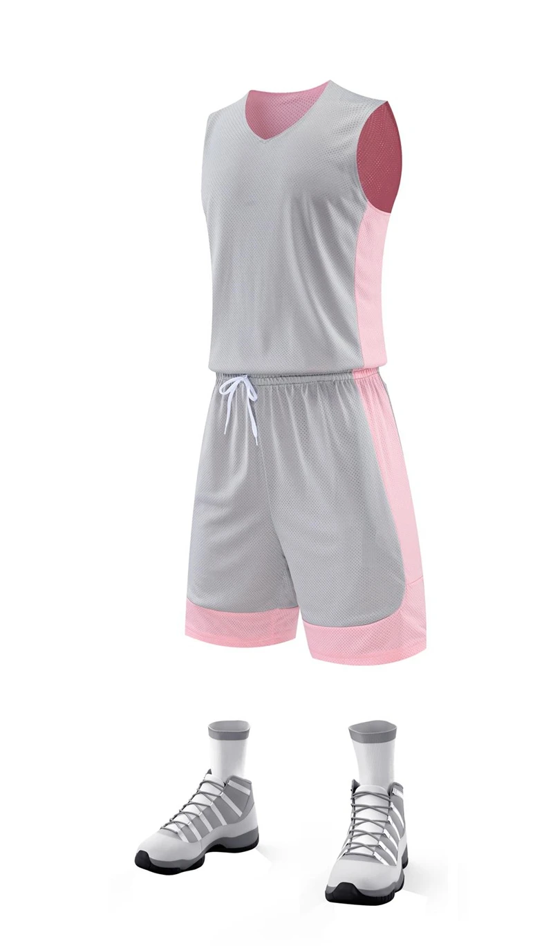 Source latest design wholesale reversible green pink double side wear basketball  jersey design uniforms custom new model 2023 on m.
