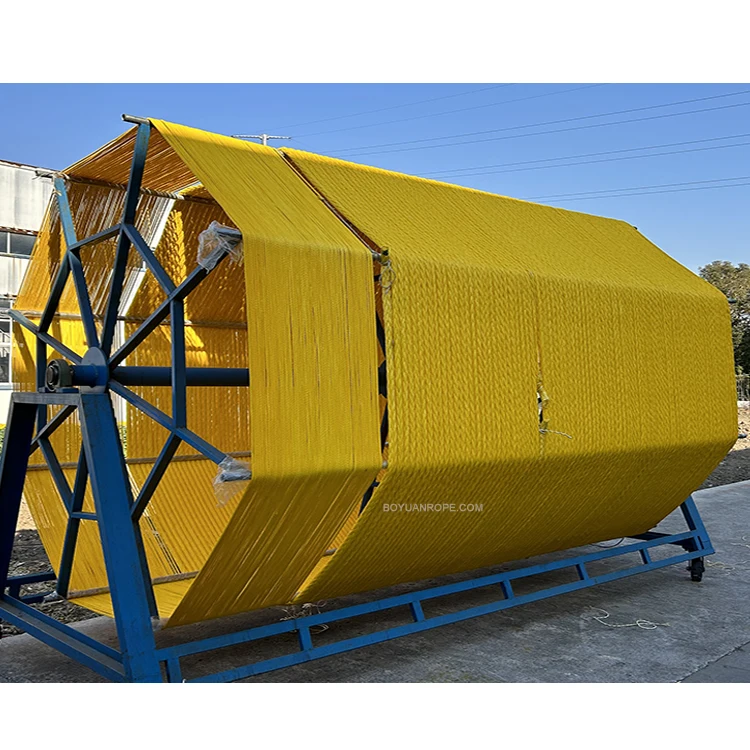 Hot Sales High Strength 12-Strand Plastics UHMWPE Rope HMPE Mooring Rope With Yellow Orange Colour  for Ship Towing Marine