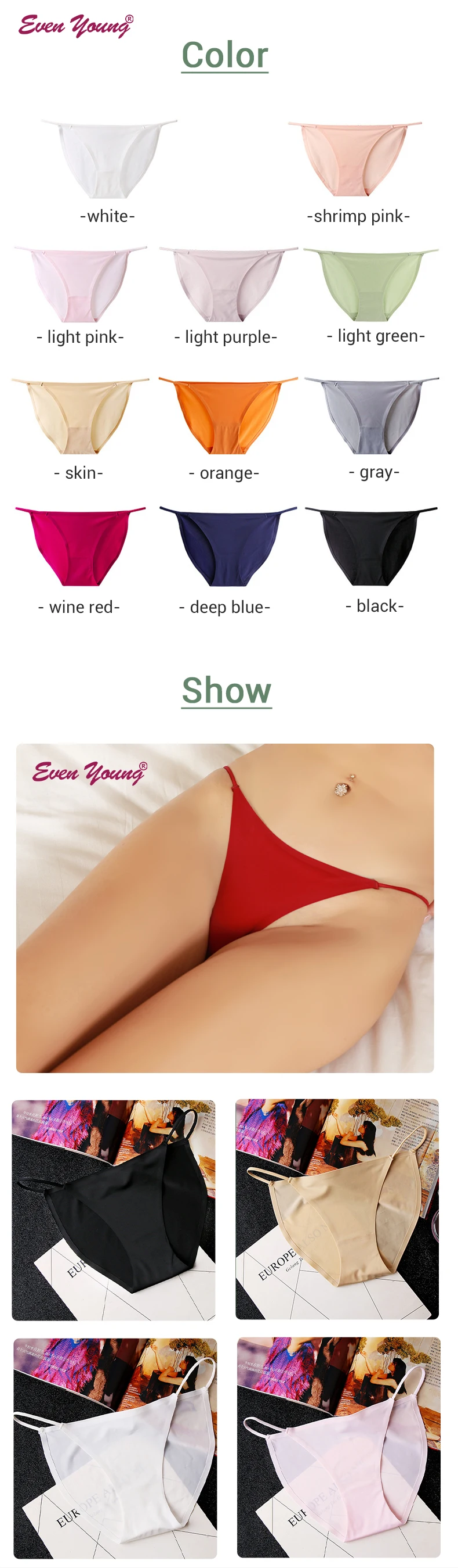 Hot Sale Girl Panties Underwear Spandex Seamless Gstring Women's Sexy