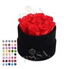 9 roses in velet round box