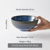 8 inches soup bowl hidden dark blue
