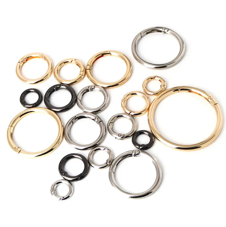 BT-56 Zinc Alloy Sliver Gun Key Metal Circle Snap Clip Hook O-ring Spring Gate Round Hook Carabiner Bag Hardware Accessories 50m