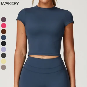 Women's Wholesale Breathable Round Neck Gym Activewear Comfortable Short Sleeve Yoga T Shirts Sports Tops