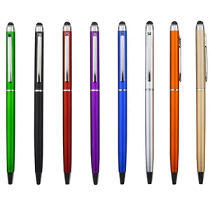 2026 Stationery Supplier  Hot Sales Hotel Advertising Pen Slim Twist Stylus Touch Pen with Customize logo