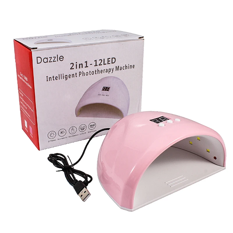 12 LED ポータブルミニネイルドライヤー 36W UVランプ サロン用