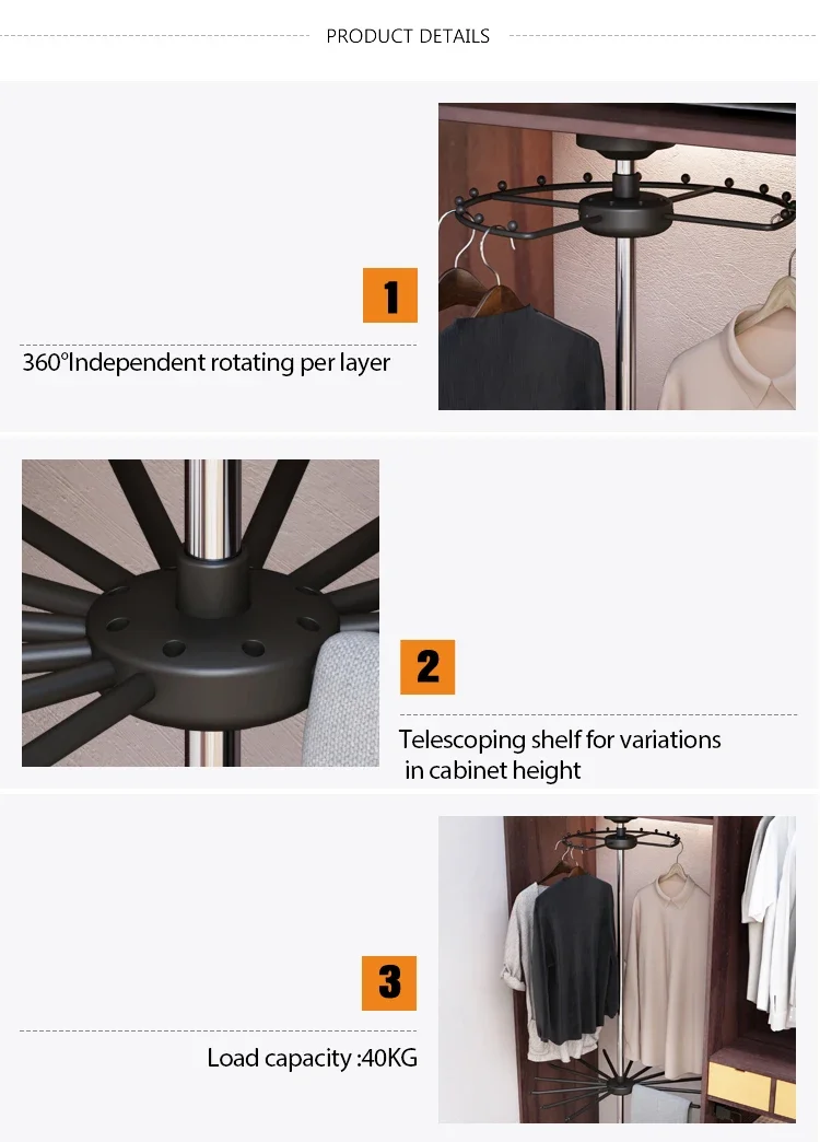 Rotating Clothes Rack Internal Free Standing Clothes Drying Rack - Swivel Organizer