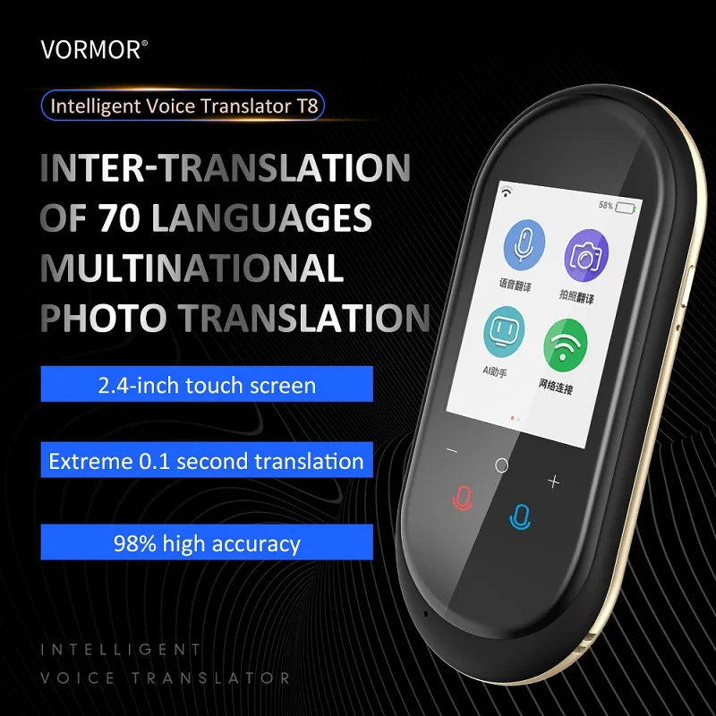 Omabeta Traducteur Vocal AI Dispositif 2 Voies En Temps Réel Portable