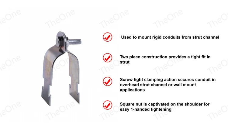 Galvanized Steel Strut Channel Clamp for Conduit Pipe