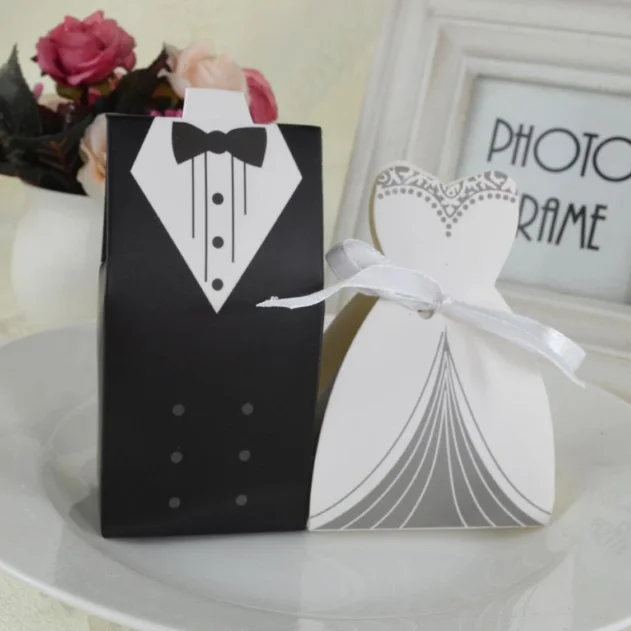 Wedding MR&MRS Dress Party box Gift Packaging  Ribbon Exquisite Gift Box for wedding guest valentine