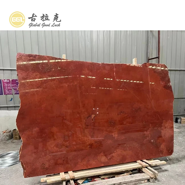 Red Travertine Marble Slab Decoration Material for Table Top Counter Top and Project Tile Etc.