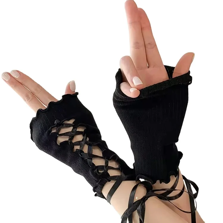 Y2k Cuff Strap Special Steam Girl Group Gloves Ins Wind Half