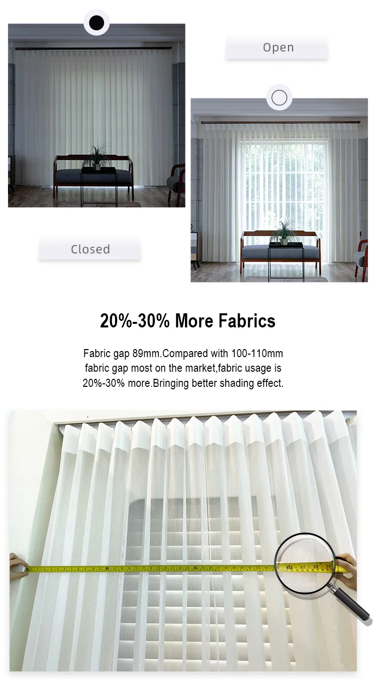 Home Decor Smart Electric Vertical Blinds Office Living Room