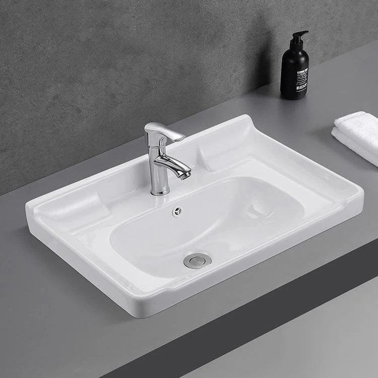 Classic Solid Surface Washbasin Bathroom Cabinet Vanity Basin Ceramic Table Top Lavatory Sink