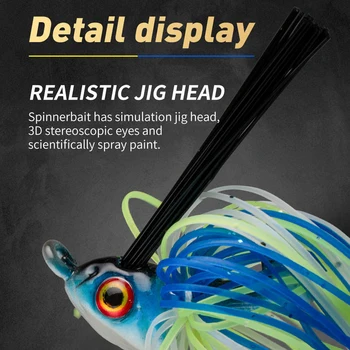 JOHNCOO 12G/15G Fishing Bait Beard Skirt Lure Spinner Baits Buzzbait Wobbler Chatter Bait for Bass with Swim Jig Blades Pesca – Metal Jig – view 4
