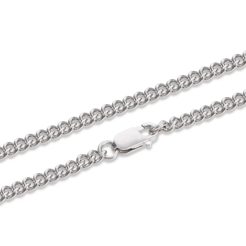 3.5mm Silver Curb Chain Necklace