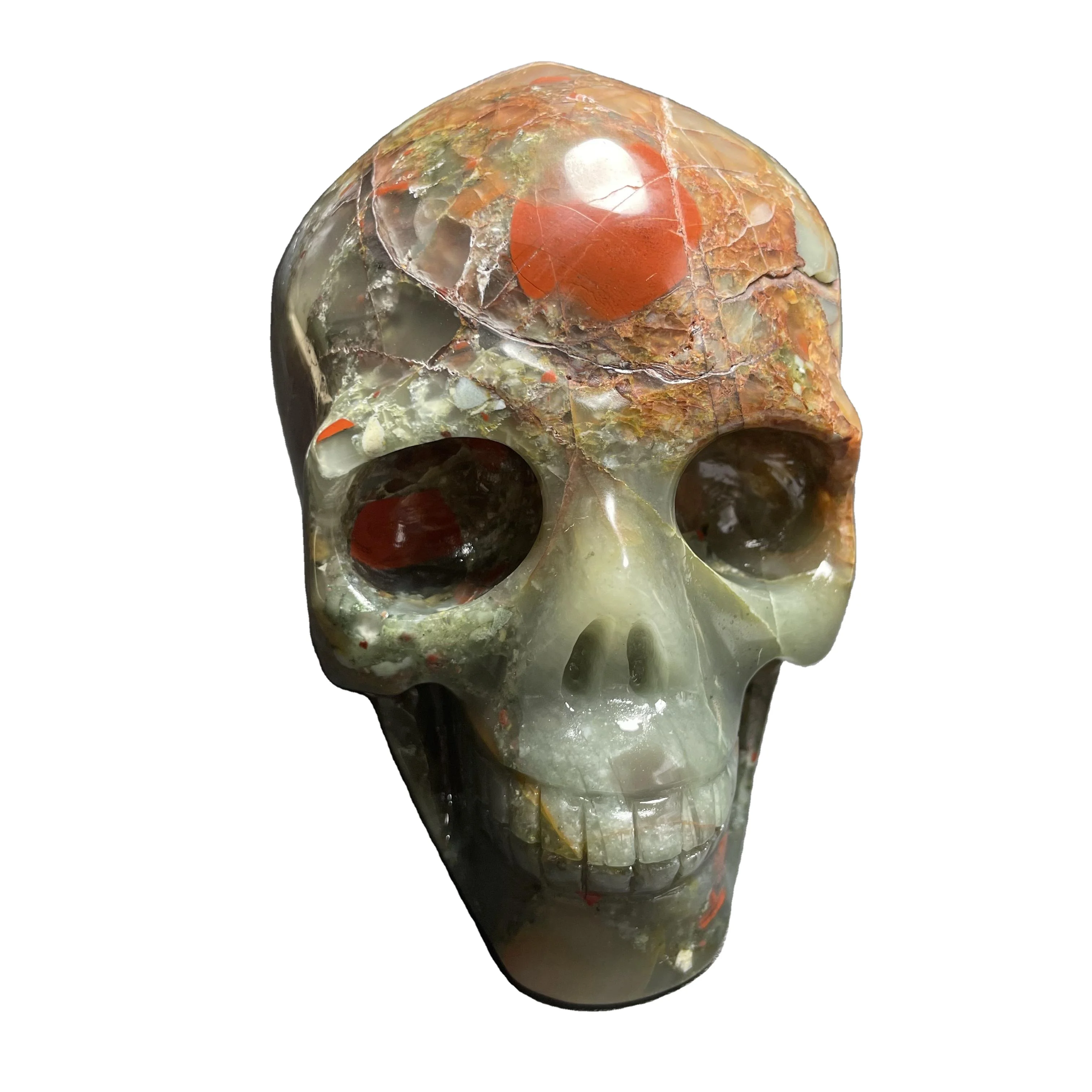 hand carved natural blood stone crystal skulls lar