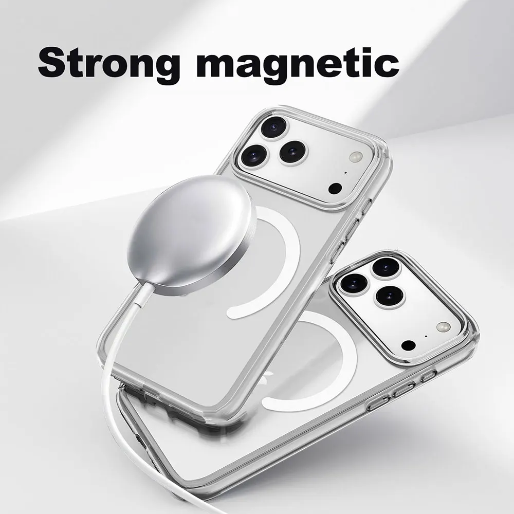 product laudtec clear back phone cases magnetic charging shockproof lightweight customized logo for iphone 17 air 16 pro max sjk1062-5