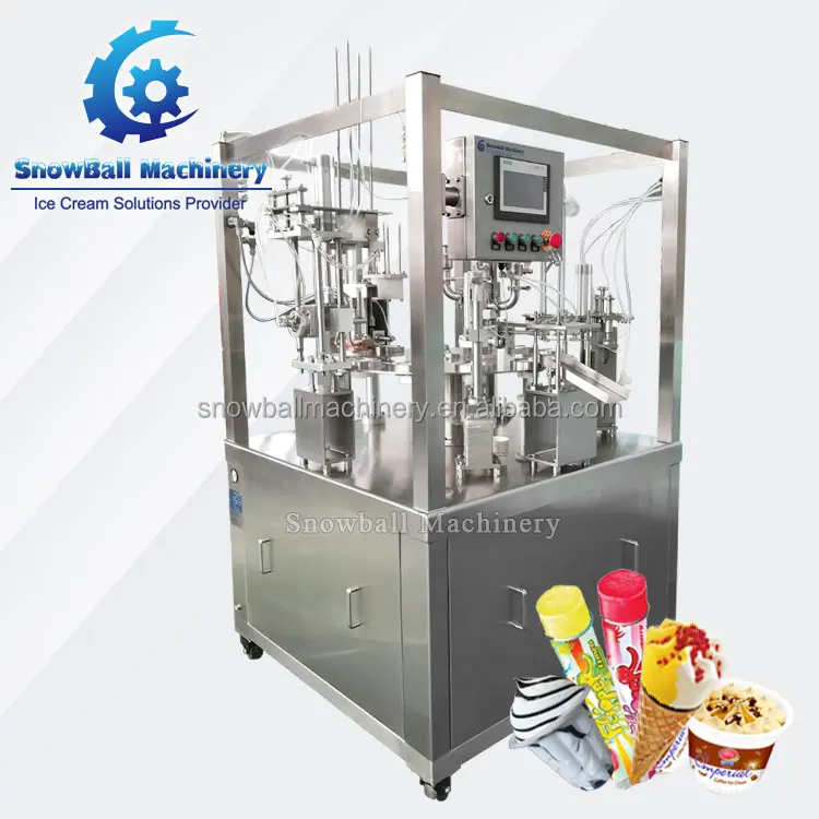 Semi Automatic Cup Cone Box Pints Family Size Container Gallon Bulk Ice Cream Filler Family Pack Ice Cream Filling Machine