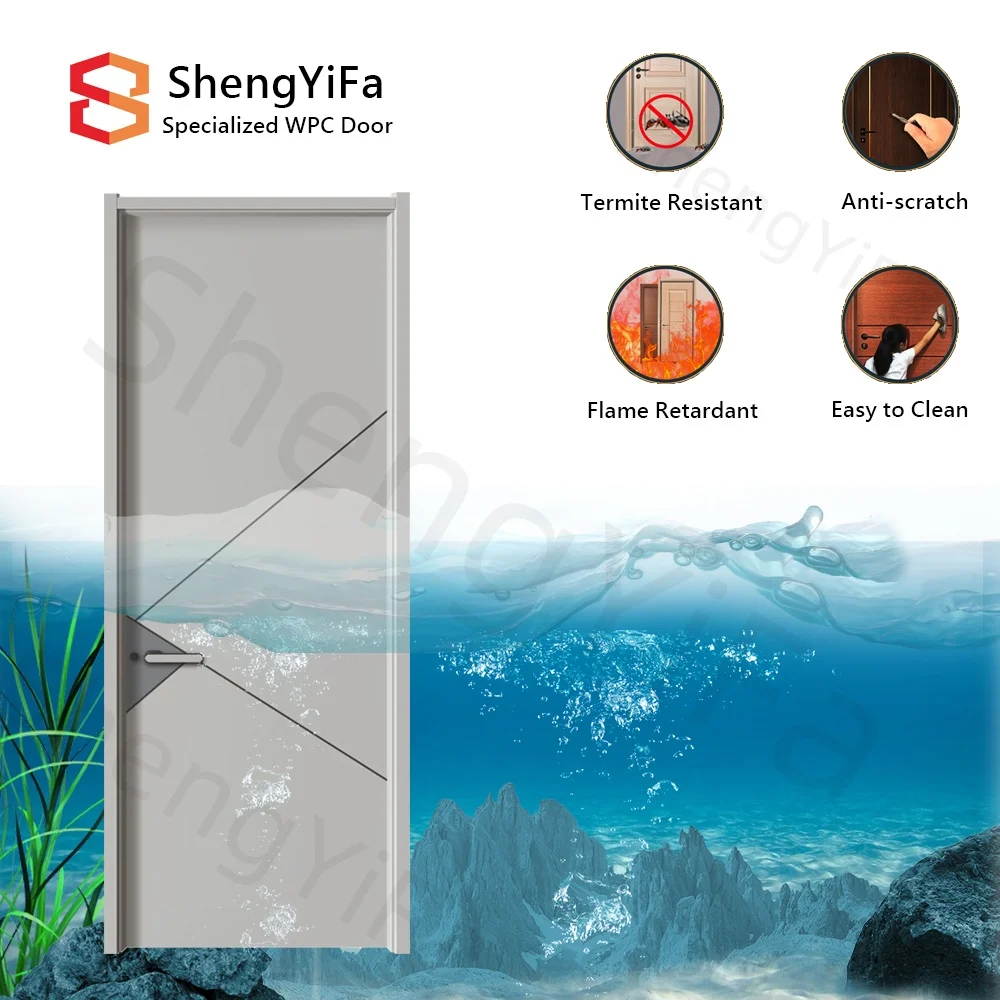 Factory Waterproof PVC Polymer ABS Interior WPC Doors for Bedroom Door
