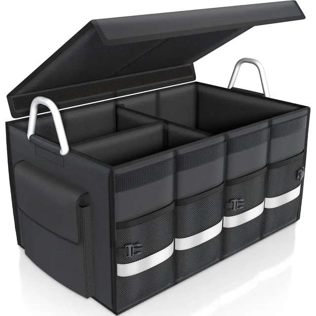 Car Trunk Storage Box Oxford Fabric Rear Storage Box Large Capacity Car Folding Black OEM Service Transparent Packaging Bag