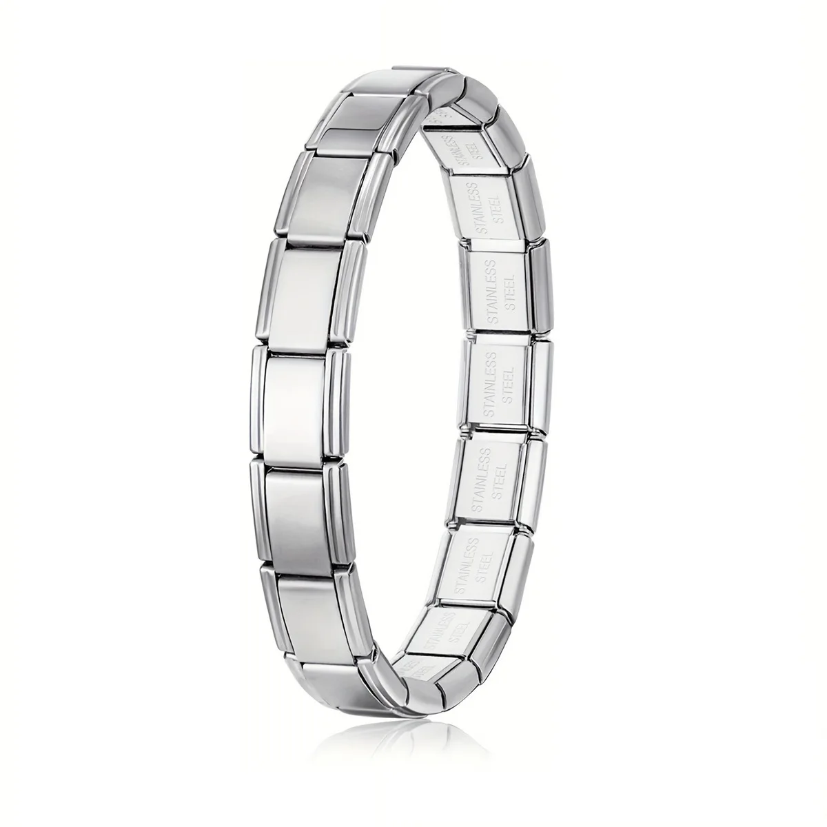 Stainless Steel Italian Link Charm Bracelet 18k Gold Plated, Oem