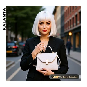 KALANTA Handbags Lock Style Medium Star Luxury Money Minimal Shoulder Crocodile Fashion Markets Main Office